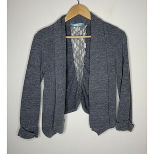 Maurices Womens Medium Cardigan Long Cuffed Sleeve Open Front Lace Back Gray